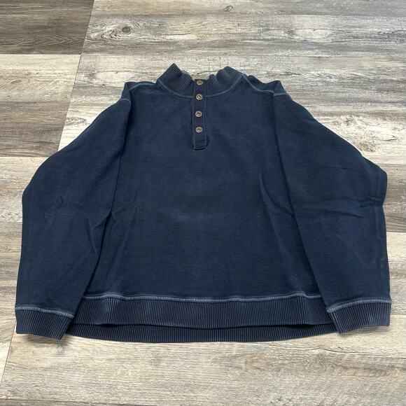 Tommy Bahama Blue Mens XXL Quarter Snap Heavyweight Mock Neck Pullover‎ Sweater - Picture 1 of 8
